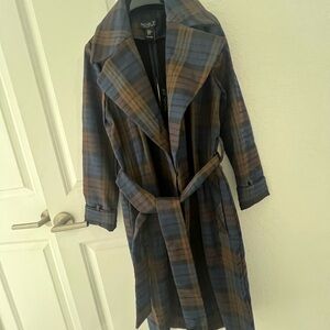 Plaid Trench Coat